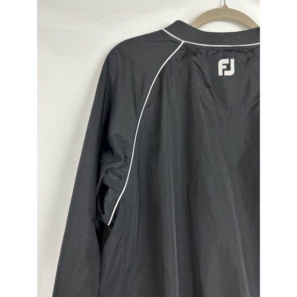 FJ Footjoy Golf Jacket Men’s Small Pullover Windbreaker Lightweight Black V-Neck - Picture 8 of 11
